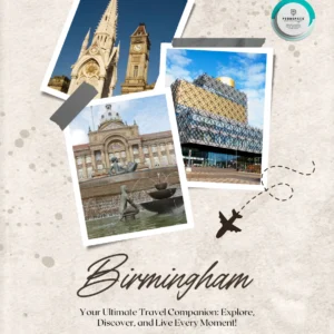 Birmingham’s city skyline showcasing its modern architecture, historic buildings, and the famous canals in the UK.