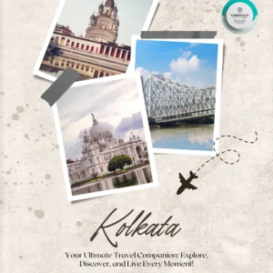 A vibrant collage showcasing Kolkata’s landmarks, including the Howrah Bridge, Victoria Memorial, and colonial architecture, reflecting the city’s cultural and historical charm.