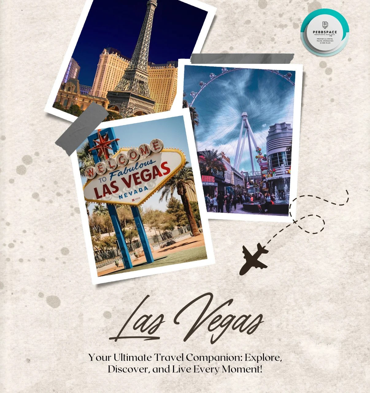 Dynamic collage showcasing Las Vegas highlights: iconic Welcome sign, glittering Strip at night, and vibrant city attractions.