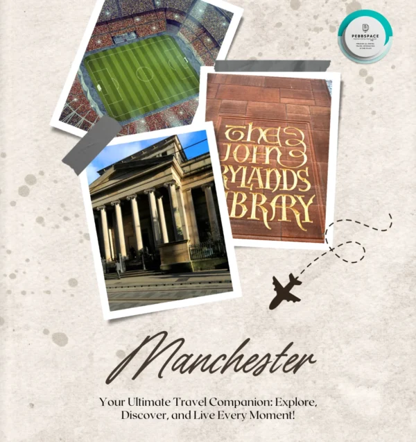Manchester’s dynamic skyline featuring historic architecture, modern buildings, and the famous football culture in the UK.