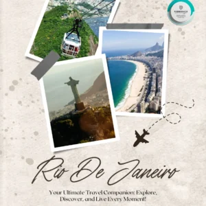 Rio de Janeiro travel guide cover featuring Christ the Redeemer, Copacabana Beach, and scenic city views
