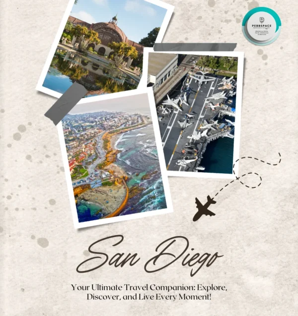 A sun-kissed coastal view of San Diego showcasing its famous beaches, Gaslamp Quarter, and Balboa Park.