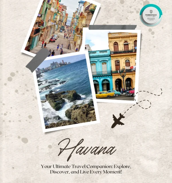 Havana street scene with classic vintage cars, colorful buildings, and vibrant street life