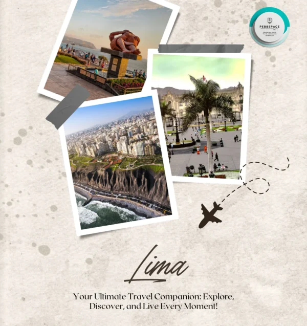 Lima coastline with Miraflores cliffs, colonial architecture, and ocean sunset view
