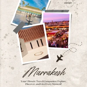 Vibrant Marrakech souk with traditional Moroccan lamps and colorful market stalls