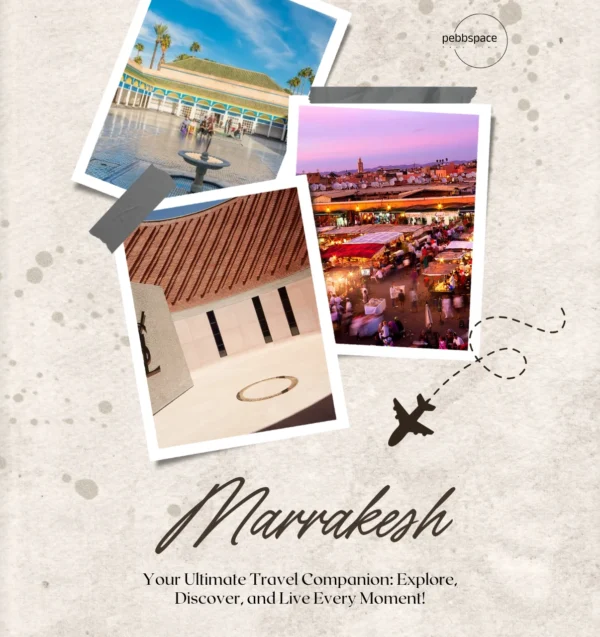 Vibrant Marrakech souk with traditional Moroccan lamps and colorful market stalls