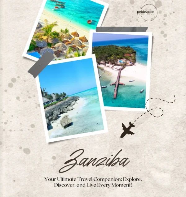 Tranquil beach scene in Zanzibar with turquoise water and traditional dhow boat